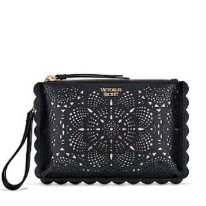 NWOT Victoria's Secret Limited Edition Black Laser-Cut Night Out Wristlet.